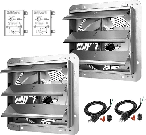 Vista 12 de Ventilador de escape de obturador de 12 pulgadas de alta velocidad de aluminio 1620RPM, 940 CFM