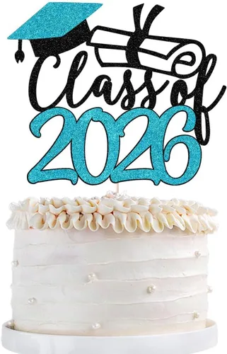 Vista 28 de Gold Class of 2025 - Decoración para tartas de graduación con purpurina para la clase de 2025, suministros de fiesta de graduación – Graduados