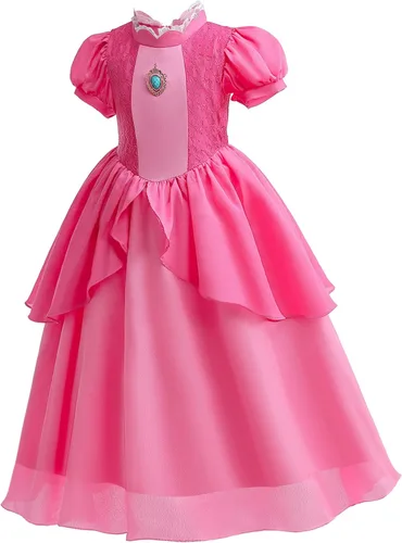Vista 8 de Pink Dress with Accessories for Girls - Pink Costume for Little Girls Dress Up 2-11 Years