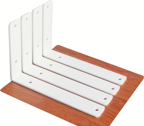 Vista 81 de Paquete de 2 soportes de estante en L de 6 pulgadas de largo x 4 pulgadas de alto x 1.5 pulgadas de ancho, 5 mm de grosor, soportes de estante