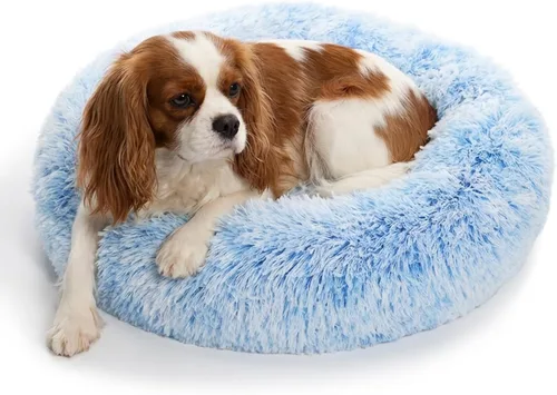 Vista 21 de Cama para perros pequeños, cama calmante para perros pequeños, antiansiedad, cama para cachorros, lavable a máquina, esponjosa, de lujo Verde militar