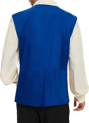 Vista 25 de Zando Chaleco pirata renacentista medieval vikingo para hombre, disfraz de Halloween o cosplay