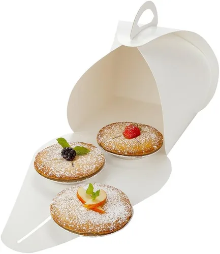 Vista 10 de Restaurantware Ingenero - Cajas para pasteles de 6.5 pulgadas con asas, 100 loncheras con asa integrada, forro resistente a la grasa para postres