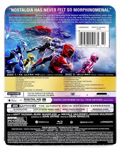 Vista 2 de Saban's Power Rangers 4K Ultra HD Blu-ray + Digital HD 4K UHD