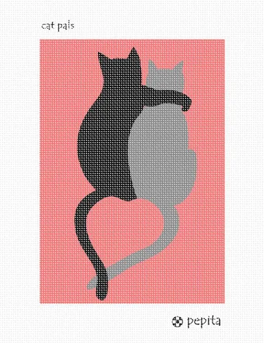 Vista 2 de Pepita Kit de puntos: Cat Pals, 7" x 10
