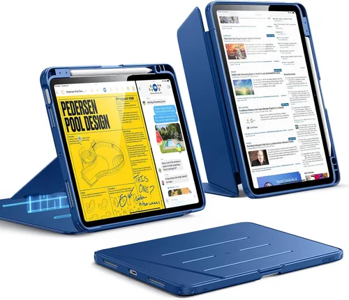 Vista 39 de ESR - Funda para iPad Air de 11 pulgadas M3/M2 (2025/2024), iPad Air de 5ª/4ª generación (2022/2020), funda con soporte vertical, múltiples ángulos