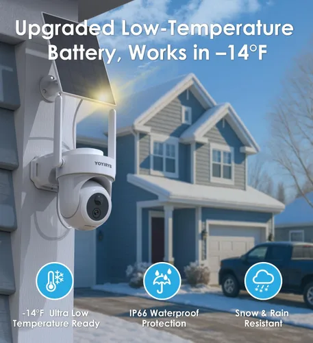 Vista 4 de 4K Security Cameras Wireless Outdoor, No Subscription, Works in -14°F Cold [2026 NEW] Solar-Powered Home Security Camera System with 360° Auto