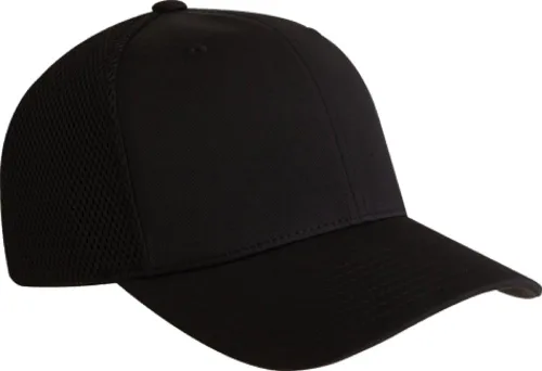 Vista 5 de Flexfit - Gorra ajustable de malla elástica en dos tonos Negro