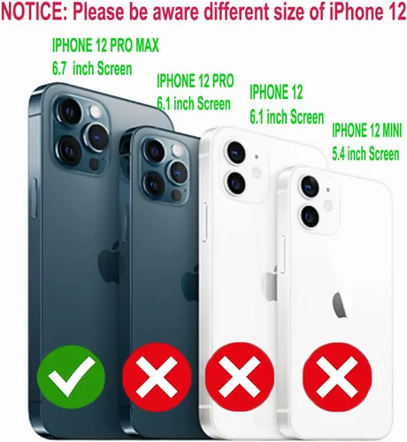 Vista 2 de STARSHOP Funda compatible con iPhone 12 Pro Max, con protector de pantalla de vidrio templado incluido: doble capa de grado militar, a prueba