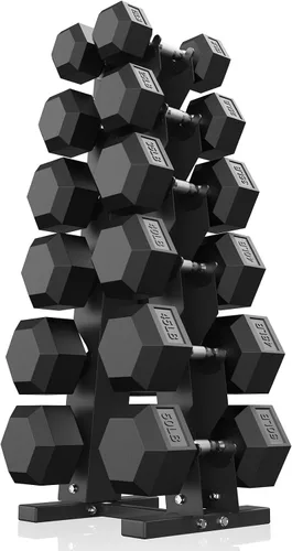 Vista 25 de Hex Dumbbell Sets with Rack, 85-560lb Dumbbell Weight Set & Storage Rack