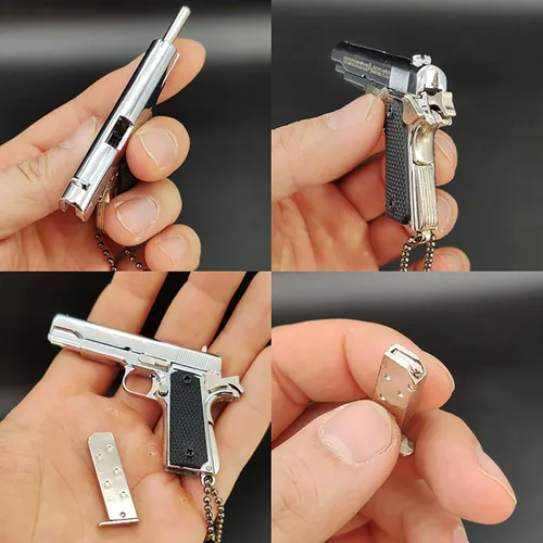 Vista 3 de Mini llavero de pistola, llavero con forma de pistola, llavero táctico pequeño regalo modelo de pistola, llaveros geniales para hombres