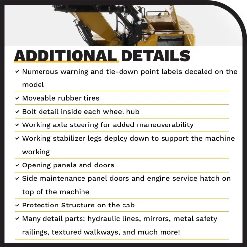 Vista 5 de Manipulador de materiales Caterpillar MH3040 1:50 - Serie High Line de Diecast Masters - 85958