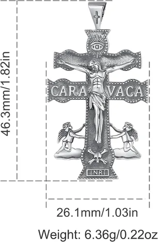 Vista 111 de CELESTIA Medallas de plata de ley 925 San Miguel/San Cristóbal/San Benito/San Gabriel/Virgen María/Jesús/Caravaca/Metatrón/Sello de los Siete