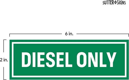 Vista 2 de Sutter Signs 3 calcomanías diésel para tanque de combustible, calcomanías adhesivas resistentes a la intemperie para camiones, tractores, latas