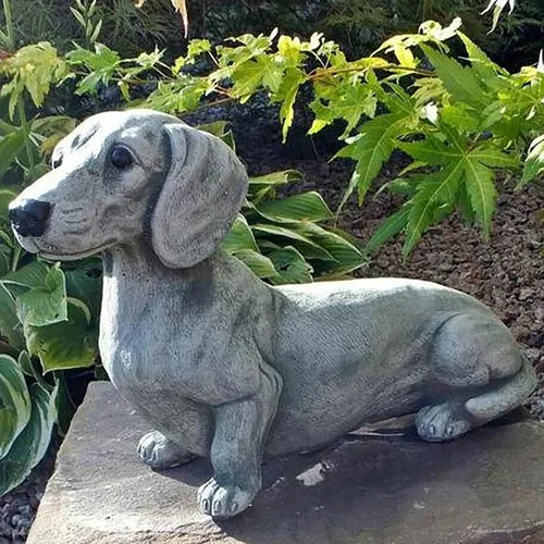 Vista 6 de Estatua de bulldog francés para exteriores, letrero de bienvenida al aire libre, Bulldog francés Welcome On A Plinth Garden Miniaturas de verano