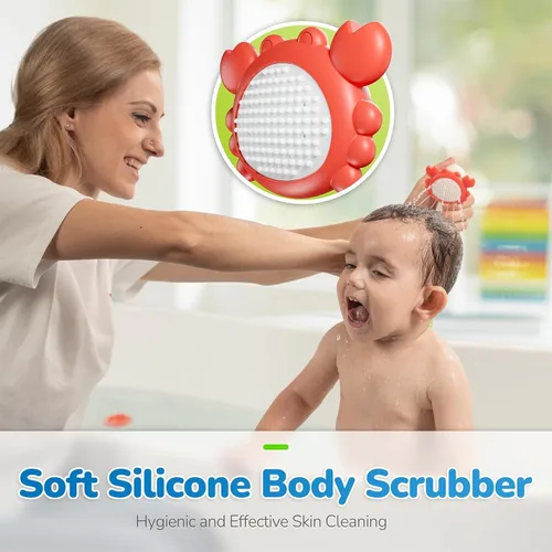Vista 5 de G-WACK Juguetes de baño para bebés, rociador de cabezal de ducha con termómetro de agua para recién nacidos, niños pequeños y niños Accesorios