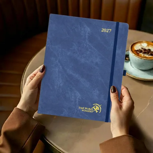 Vista 7 de POPRUN Agenda semanal y mensual 2027, libro de citas grande de 8.5 x 10.5 Verde oliva