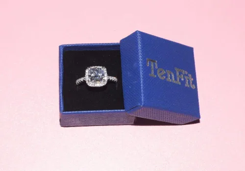 Vista 7 de Joyería 3 quilates VVS1 anillo de compromiso de diamantes simulados para mujer joyería de boda de plata, Diamante sintético