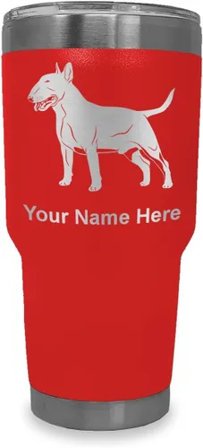 Vista 40 de LaserGram Vaso aislado al vacío de 20 onzas, perro Bull Terrier, grabado personalizado incluido (negro) Engraved Gift for Dog Lovers, Vacuum