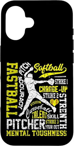 Vista 32 de Distressed Look Softball Pitcher Best Traits for Teen Girls Case for iPhone 17