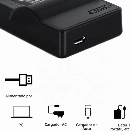 Vista 2 de Norifon CGA-S008A - Cargador USB para Panasonic DMC-FS20, DMC-FS5, HM-TA1