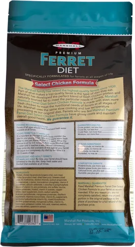 Vista 2 de Marshall Select Chicken Formula Premium Hurón Dieta – 4 libras – Apoya la digestión, la energía y el mantenimiento muscular – Alimento equilibrado