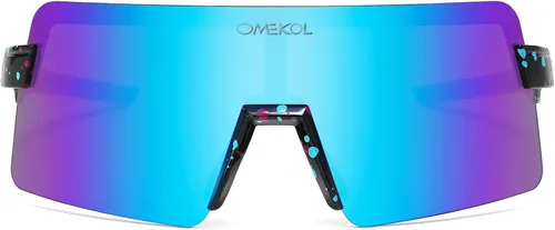Vista 7 de OMEKOL Dos tamaños para adultos y jóvenes, lentes de sol polarizados para hombres y mujeres, para deportes al aire libre, gafas de béisbol UV400
