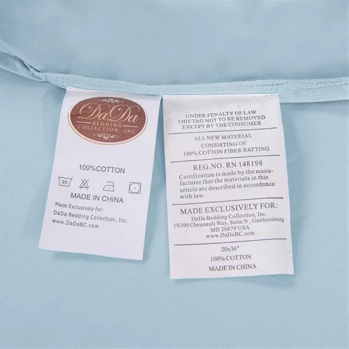 Vista 9 de DaDa Bedding - Lujoso juego de sábanas bajeras de algodón suave, color azul pastel sereno con fundas de almohada a juego, diseño de bolsillo