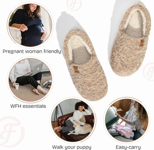 Vista 5 de EverFoams Pantuflas completas de espuma viscoelástica de oveja para mujer