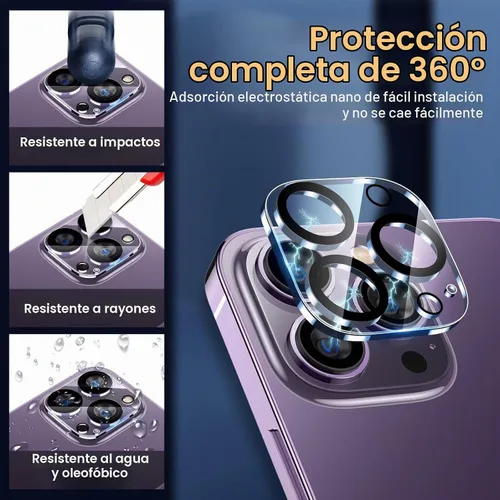 Vista 2 de UniqueMe [Pack de 3 compatible con iPhone 14 Pro Max/iPhone 14 Pro Protector de Lente de Cámara de Vidrio Templado