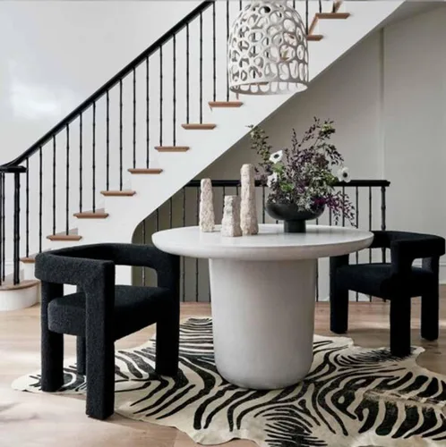 Vista 6 de Modern Barrel - Juego de 2 sillas de comedor tapizadas de terciopelo con brazos, cómodas sillas de tocador de maquillaje, silla auxiliar cómoda