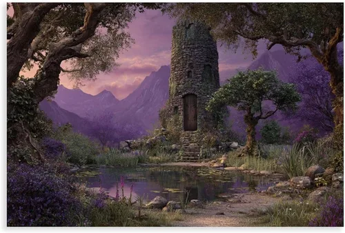 Vista 20 de JDBeehpy Spooky Halloween Cemetery Scene Wall Art Jack - O' - Lanterns Poster Mysterious Night Sky Frame Canvas Print PaintingCreepy Decor Mural