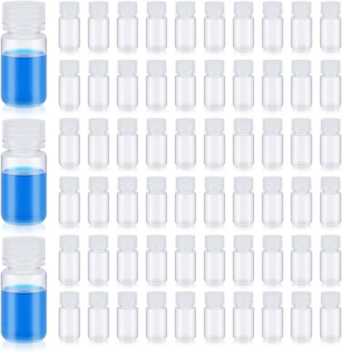 Vista 9 de Tatuo 6 piezas 30 ml 1 oz botellas de reactivo de polipropileno de plástico con tapas de rosca, envases de muestra transparentes de PP con tapa