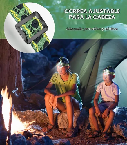 Vista 4 de Linterna de Cabeza para Niños - Linterna LED de Dinosaurio con Banda Ajustable para Niños y Niñas, 3 Modos de Iluminación - Perfecta para Acampar