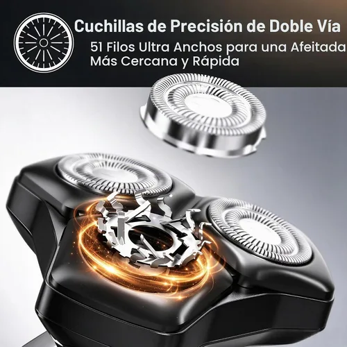 Vista 11 de Maquinilla de afeitar eléctrica para hombres: afeitadoras eléctricas 3 en 1 Titanium black