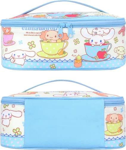 Vista 3 de Roffatide Anime Cinnamoroll - Bolsa de almuerzo con asa aislada, a prueba de fugas, reutilizable, bolsa de almuerzo para el trabajo, picnic Azul