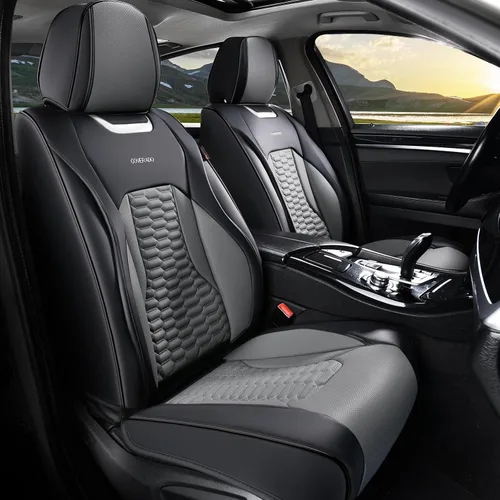 Vista 16 de Coverado - Fundas de asiento delantero de coche, fundas de asiento de cuero de lujo para automóviles, fundas de asiento de automóvil protectoras