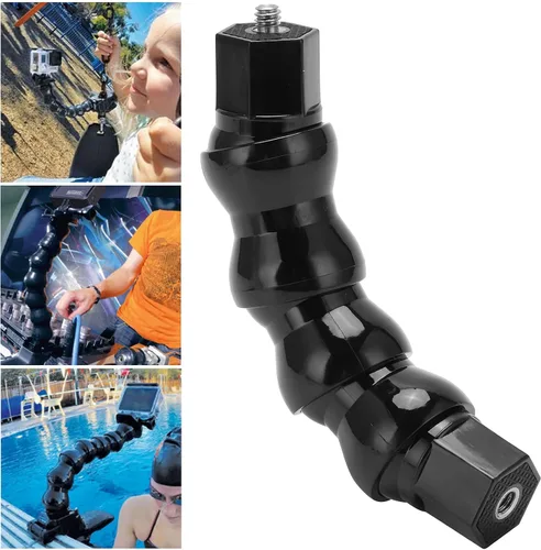 Vista 6 de YYOYY Soporte para manguera de cámara, soporte de mandíbulas monopod, soporte de brazo flexible de 4 secciones, montaje de orificios de tornillo
