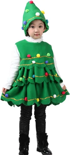 Vista 2 de Gamivast Lightning Deals of Today - Disfraces de Navidad para niños, disfraz de árbol, disfraz de árbol para niños y niñas, vestido B-verde, B-verde