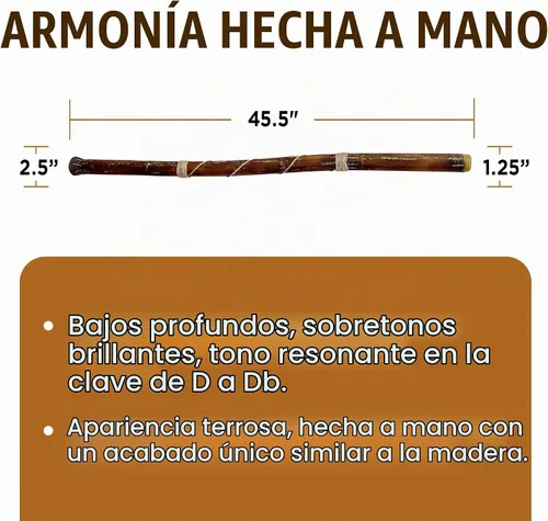 Vista 4 de Didgeridoo manual moderno, con boquilla para tocar fácilmente.