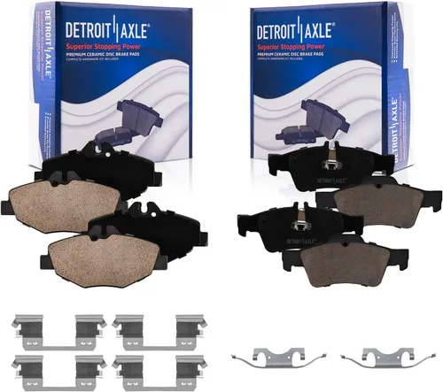 Vista 145 de Detroit Axle - Pastillas de Freno Delantero Izquierdo Reemplazo de Pinza de Disco para Dodge Ram 1500 Dakota Mitsubishi Raider - Juego de 3 piezas