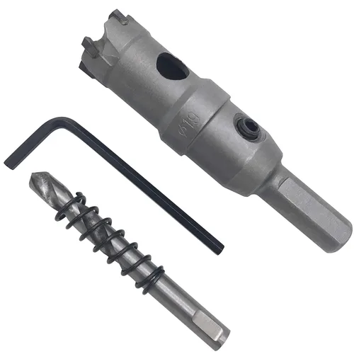 Vista 18 de Sierra de agujero TCT de 0.551 in, 9/16 pulgadas de diámetro de corte de carburo de tungsteno, abridor de agujeros con punta de carburo