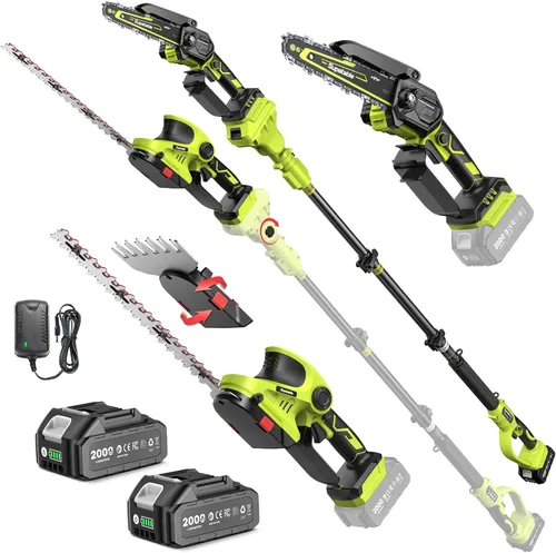 Vista 12 de Mini motosierra inalámbrica, motosierra eléctrica de 8 pulgadas y 6 pulgadas, funciona con pilas, 1000 W sin escobillas de mano con 2