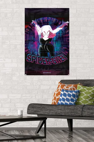 Vista 2 de Trends International Marvel Spider-Man: Across the Spider-Verse - Póster de pared de Spider-Gwen, 34 pulgadas de largo x 22.4 W, versión premium sin