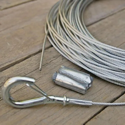 Vista 2 de Globo Luz Kit de suspensión, cable de acero galvanizado, 60 ft., accesorios incluidos