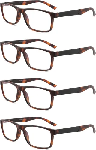 Vista 13 de Gafas de Lectura con Bloqueo de Luz Azul Paquete de 4 Lectores de Computadora para Mujeres y Hombres, Anteojos con Filtro de Rayos UV Antirreflejos