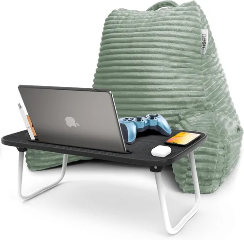 Vista 12 de Nestl Almohada de lectura para niños y adolescentes con espuma viscoelástica triturada, almohadas de respaldo de felpa de corte lujoso para leer