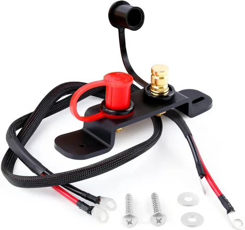 Vista 8 de Knoweasy Kit de poste de carga de batería de 250 A, terminales de puente remoto de 3/8 pulgadas con cubierta impermeable, clasificación de fuego V-0