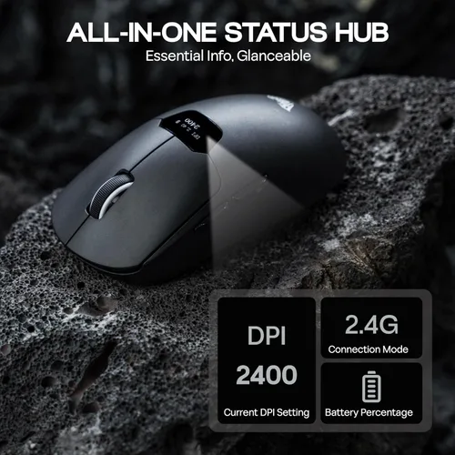 Vista 4 de MechLands Aula SC390 - Mouse ligero para juegos con pantalla de visualización, mouse inalámbrico de 2.4G/USB-C/BT con batería de 400 mAh, ajustable