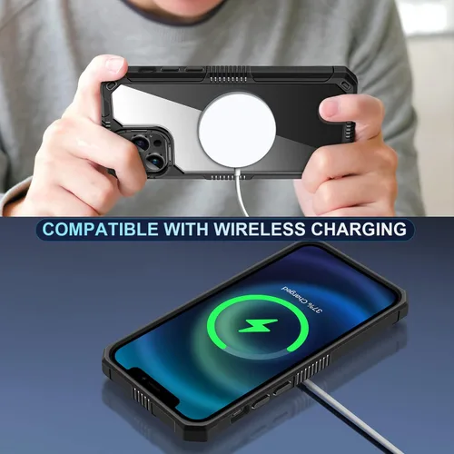 Vista 6 de TENDLIN Funda compatible con iPhone 12/iPhone 12 Pro con protector de pantalla y protector de lente de cámara, protección contra caídas de grado